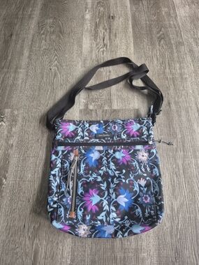 Vera Bradley Black Bag with Blue and Purple Floral Print